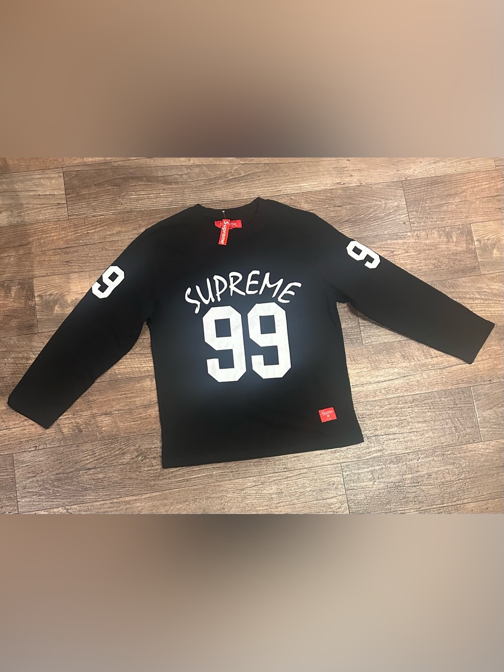 Supreme Black Crewneck Sweater with White '99' Graphic